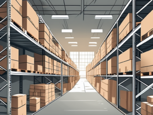 A warehouse with various storage solutions like shelves