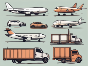 Various types of transportation vehicles like trucks